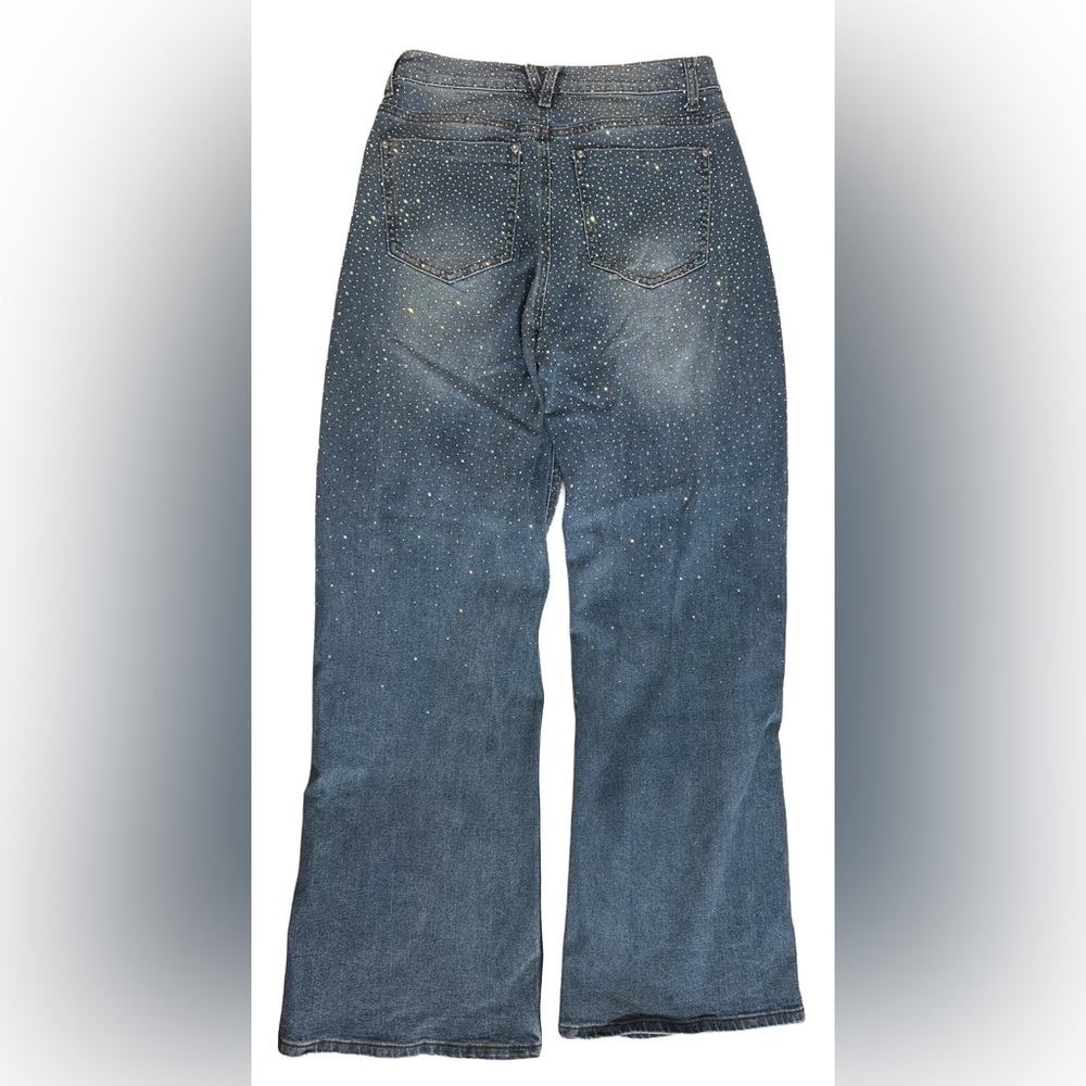 Vibrant VBRT Rinestone Jeweled Women’s Jeans High Waist Flare - Picture 4 of 8